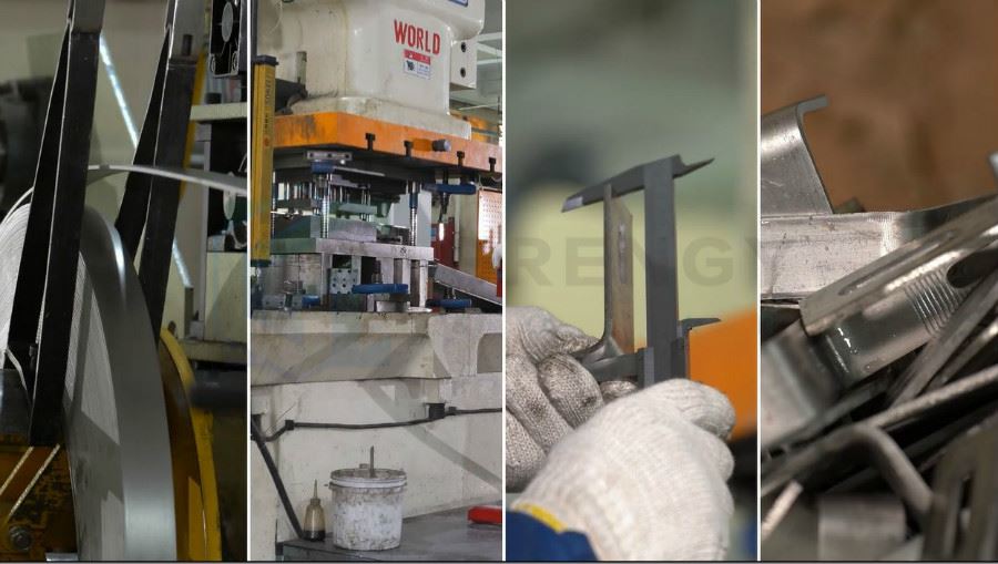 Production line of adjustable hooks