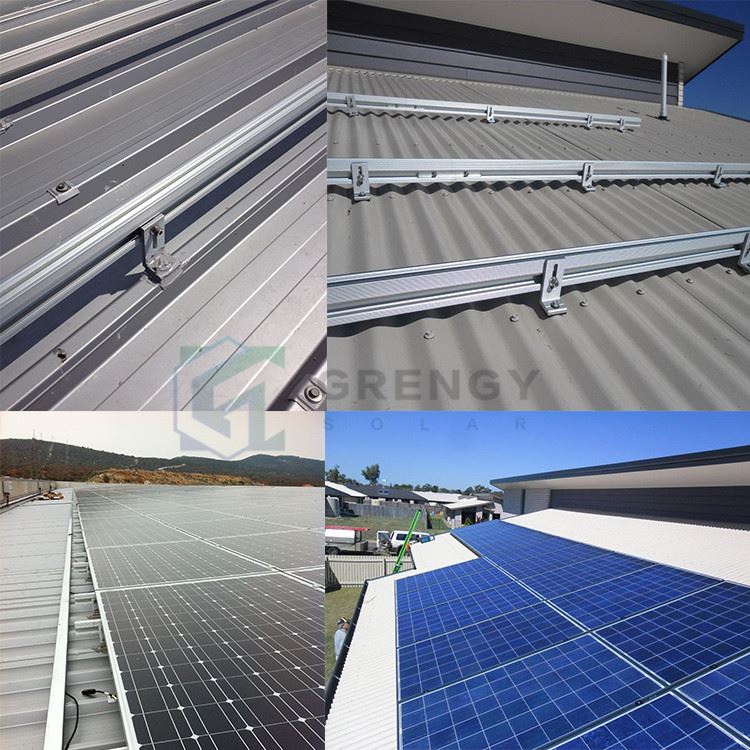 L Foot Bracket Solar Metal Roof mounting System