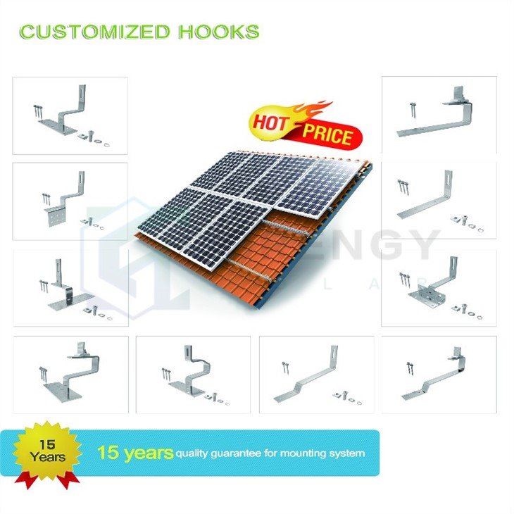 solar hook for flat tile roof