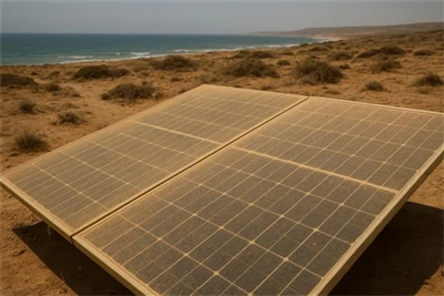 Enpak pousyè tè sou sistèm PV nan anviwonman arid kotyè yo